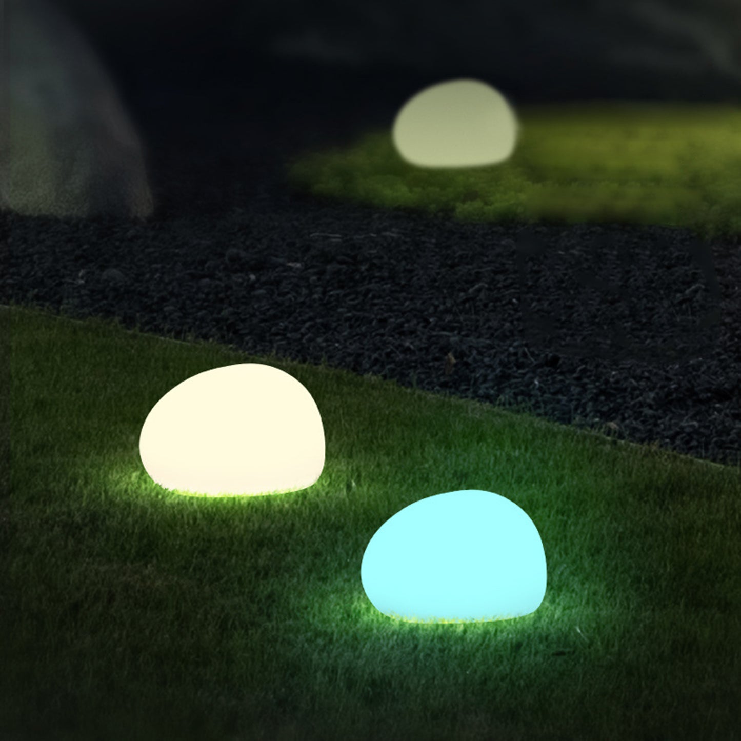 PebbleLume - Solarbetriebene Gartenleuchte im Stein-Design, wetterfest