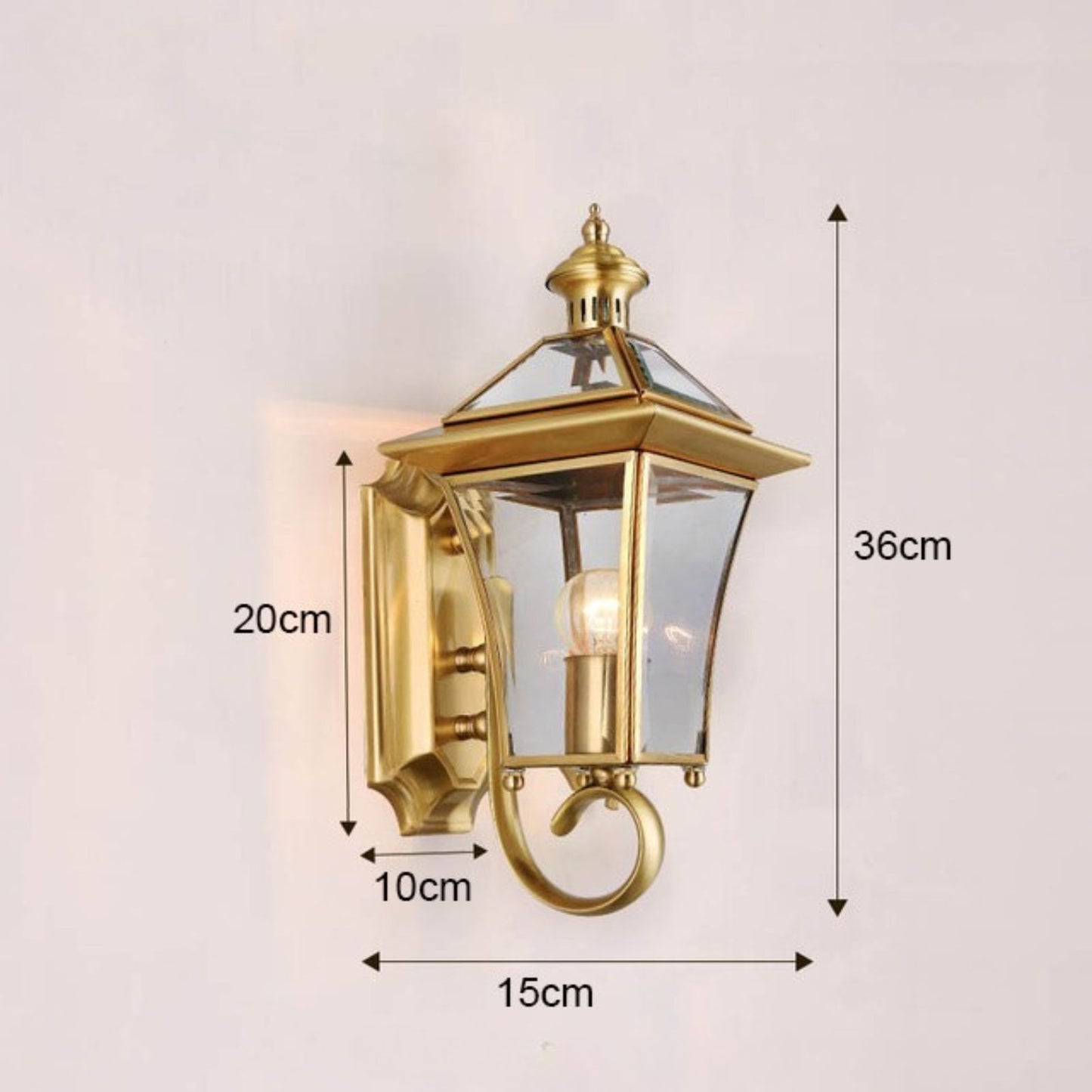 BrassLume - Retro LED Wandleuchte im Messing-Look für Außenbereiche