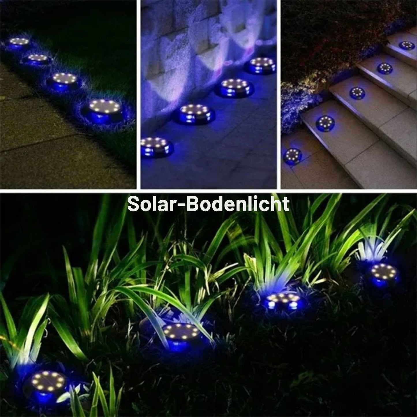 GlareLux - 12LED Solarleuchten für den Garten, Umweltfreundliche Gartenbeleuchtung mit Dämmerungssensor