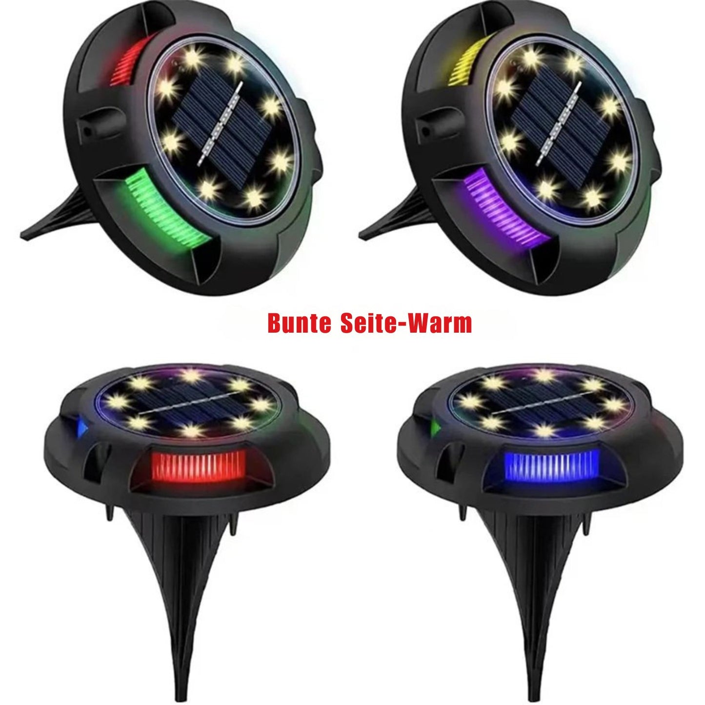 GlareLux - 12LED Solarleuchten für den Garten, Umweltfreundliche Gartenbeleuchtung mit Dämmerungssensor