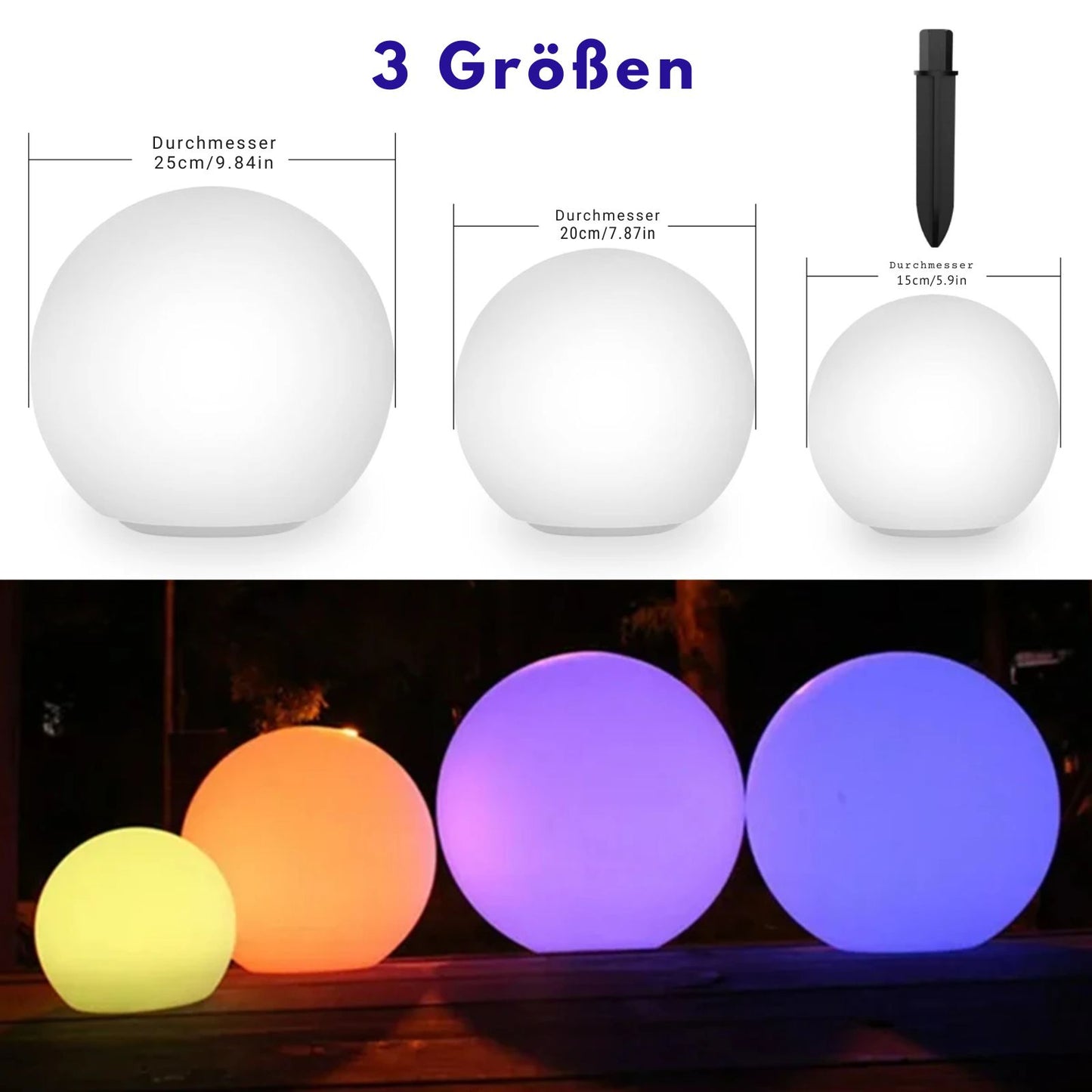 SolaraGlow – Solarbetriebene Kugelleuchte mit warmem LED-Licht für den Garten