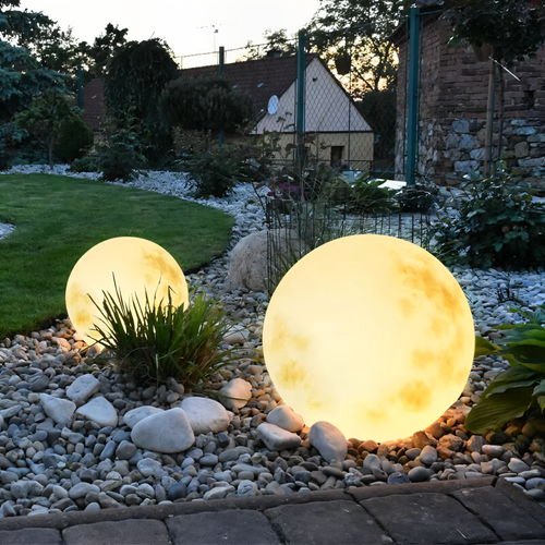 LunaSphere - Solar LED Gartenleuchte im Mond-Design, wasserdicht