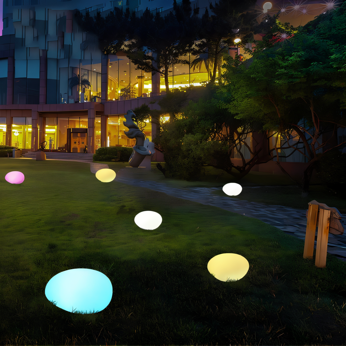 PebbleLume - Solarbetriebene Gartenleuchte im Stein-Design, wetterfest