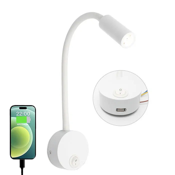 GlowFlex - Flexibele LED Wandleuchte für Bett, Schreibtisch und Wandmontage, Modernes Design