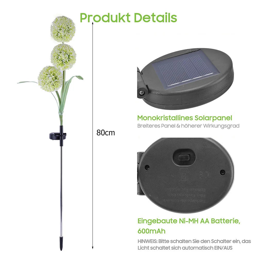 FeenGlow - Zauberhafte Solar-Gartenlampe mit LED für romantische Beleuchtung
