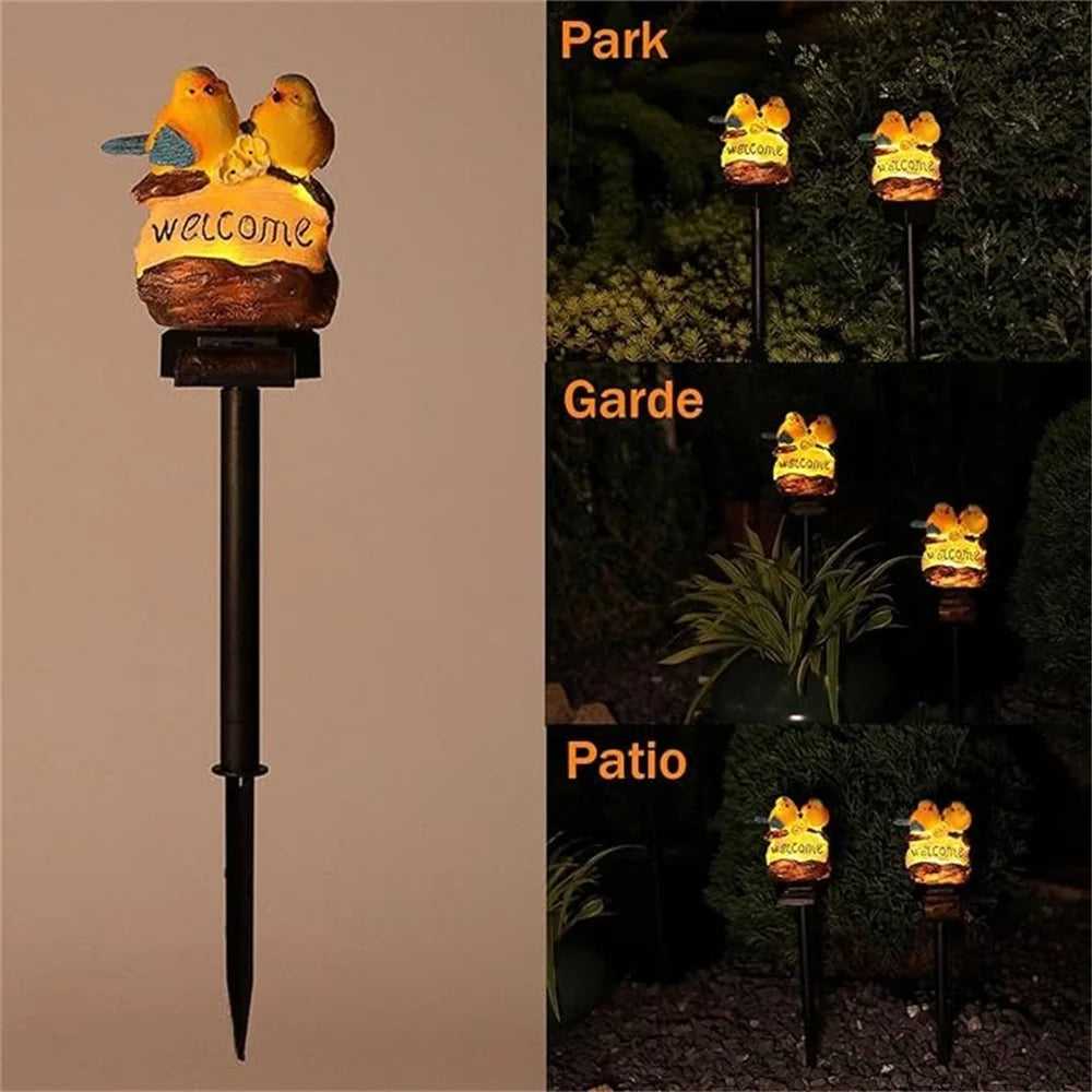 LumenBird - Solarbetriebene Gartenleuchte mit LED-Vogel für Terrasse und Garten