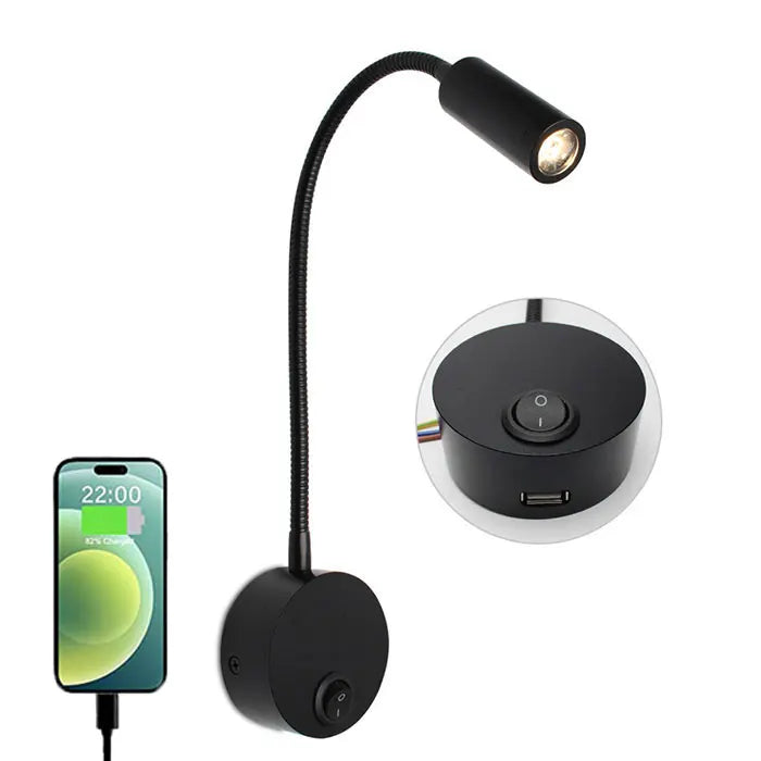 GlowFlex - Flexibele LED Wandleuchte für Bett, Schreibtisch und Wandmontage, Modernes Design