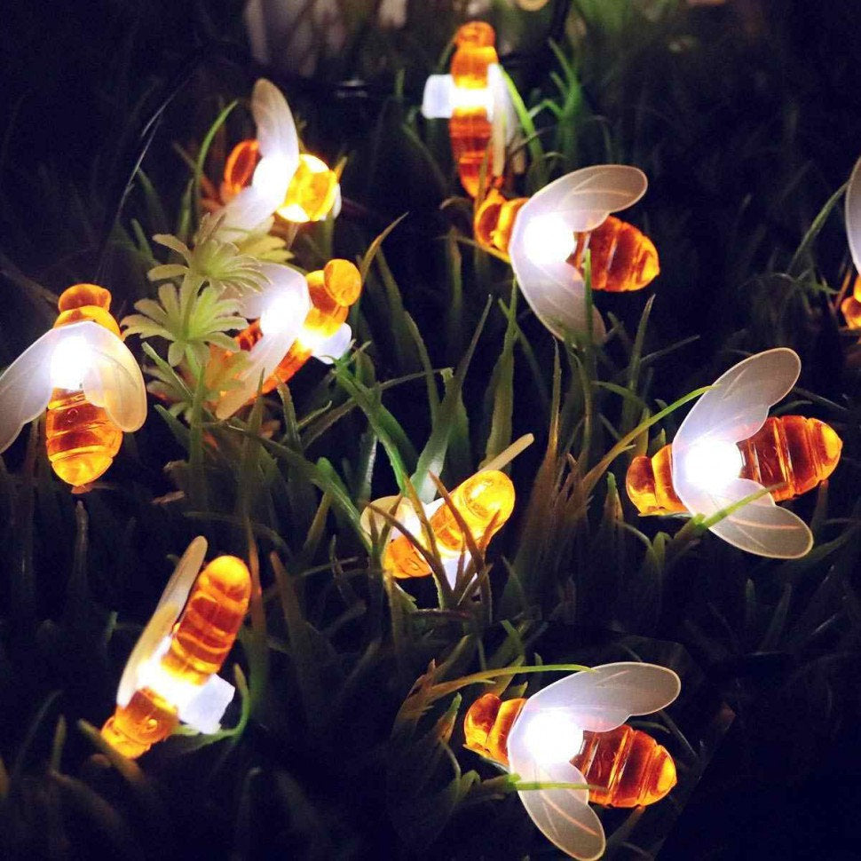 BeeGlow - Solar-Lichterkette mit Honigbienen-Design