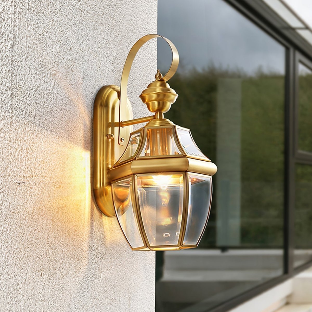 BrassLume - Retro LED Wandleuchte im Messing-Look für Außenbereiche