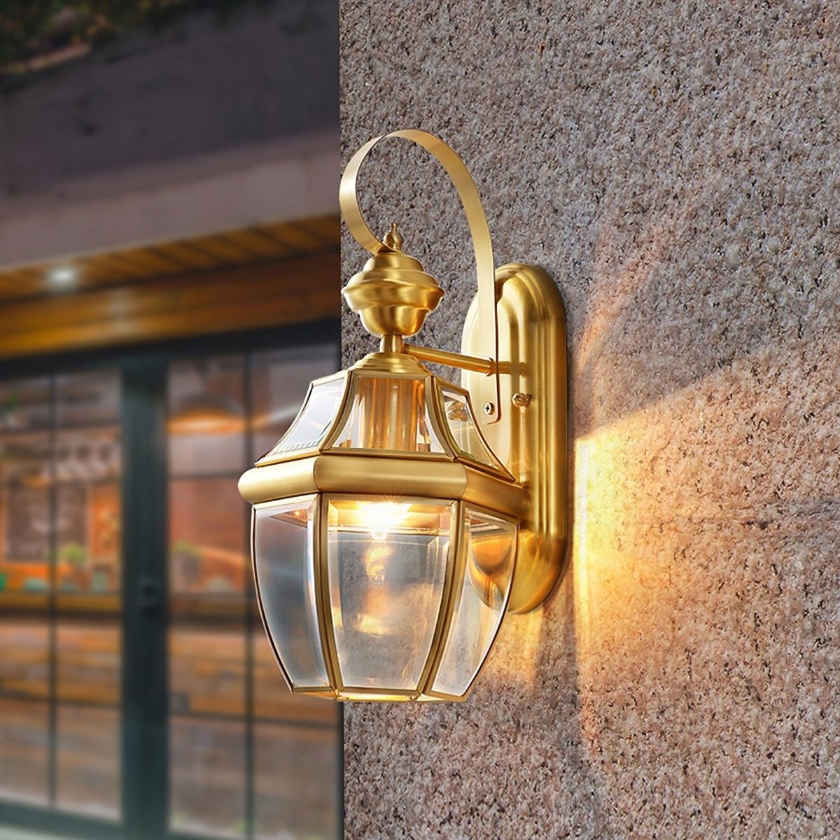 BrassLume - Retro LED Wandleuchte im Messing-Look für Außenbereiche