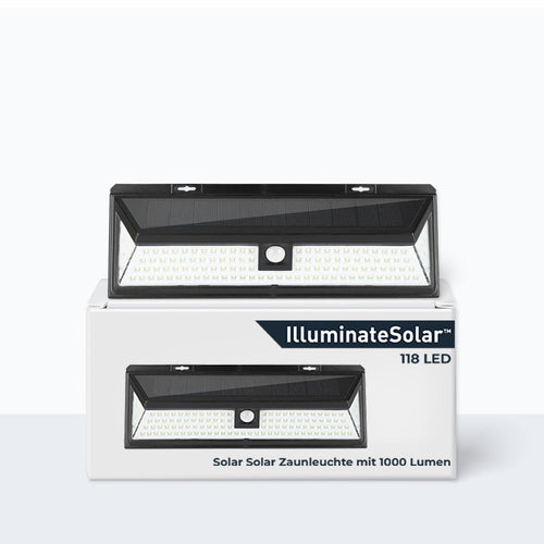 LumenFence – Kraftvolle 118 LED Solar-Zaunleuchte mit 1000 Lumen