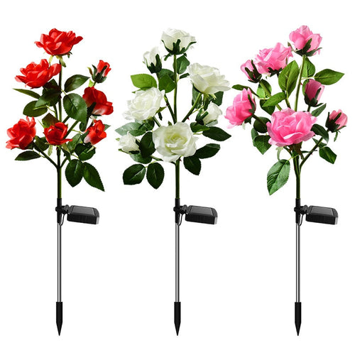FloraLume – Elegante Solar LED Gartenleuchte im Rosenblüten-Design