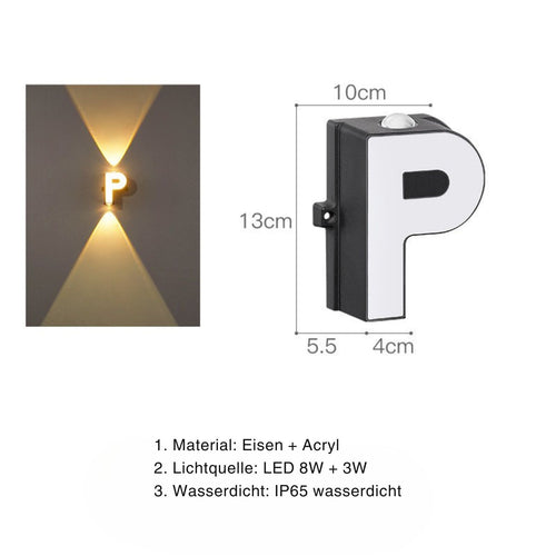 LumenLetter - Beleuchtete Außenbuchstaben Wandlampe für stilvolle Dekoration