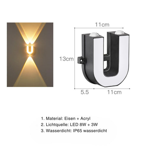 LumenLetter - Beleuchtete Außenbuchstaben Wandlampe für stilvolle Dekoration