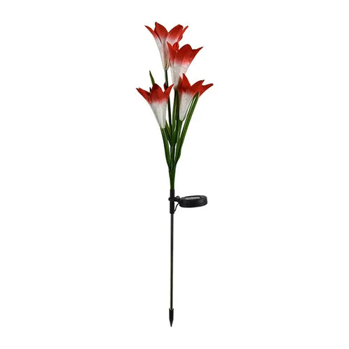 LumiFlora - 2 Stück Solarbetriebene LED-Gartenleuchte für bunte Gartenblumen
