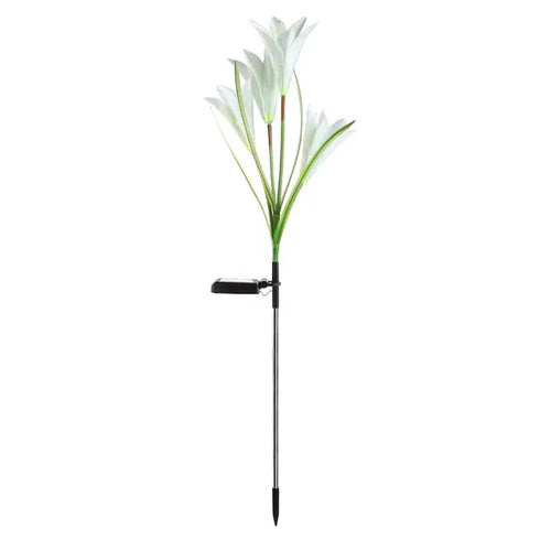 LumiFlora - 2 Stück Solarbetriebene LED-Gartenleuchte für bunte Gartenblumen