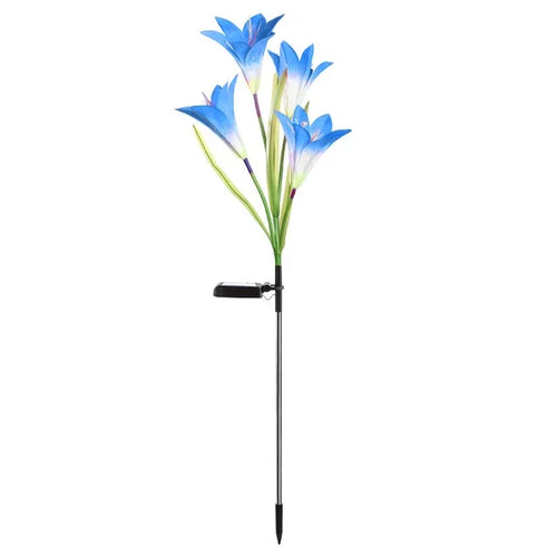 LumiFlora - 2 Stück Solarbetriebene LED-Gartenleuchte für bunte Gartenblumen