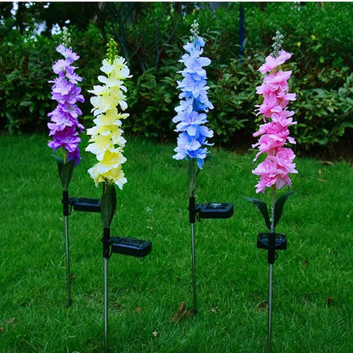 LumiFlora - 2 Stück Solarbetriebene LED-Gartenleuchte für bunte Gartenblumen