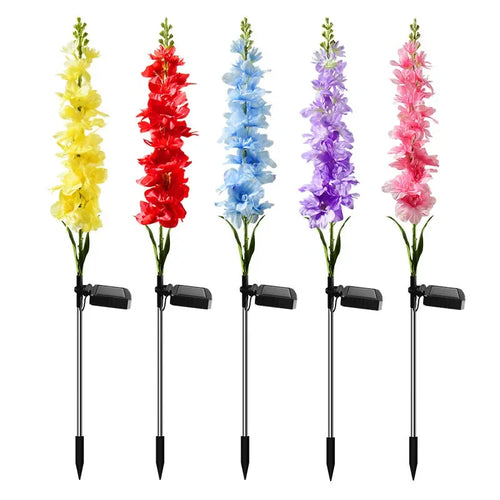 LumiFlora - 2 Stück Solarbetriebene LED-Gartenleuchte für bunte Gartenblumen
