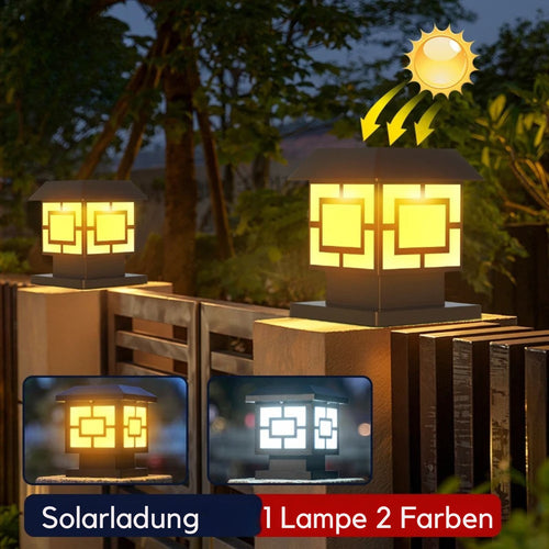 DuskGlow - Elegante Solar-Postlichter für Außenbereiche, IP65 wasserdicht, Automatische Dämmerungserkennung