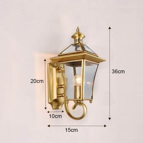BrassLume - Retro LED Wandleuchte im Messing-Look für Außenbereiche