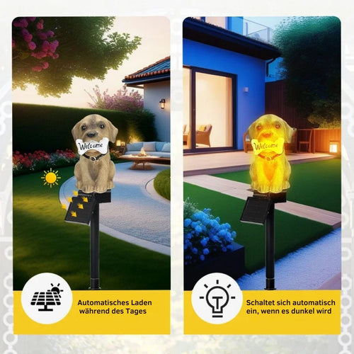 LumiPet - Solarbetriebene LED Tiergartenlampe für Außenbereich mit Charme