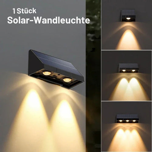 GlowRidge - Automatisches Solarwandlicht für Garten und Terrasse, Umweltfreundlich, LED, Wasserdicht, Elegant