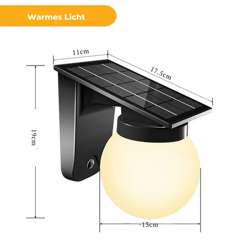 SunAura - LED Solar Wandleuchte für Außenbereiche mit Verstellbarer Helligkeit