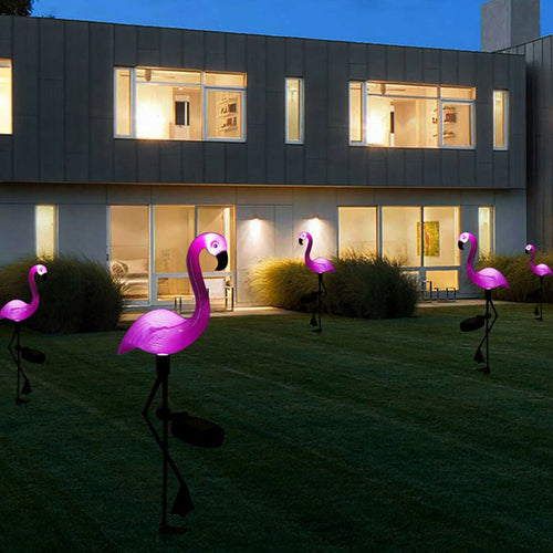 LumenFlamingo – Solar LED Flamingo Licht für den Garten, farbenfrohe Beleuchtung