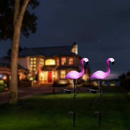 LumenFlamingo – Solar LED Flamingo Licht für den Garten, farbenfrohe Beleuchtung