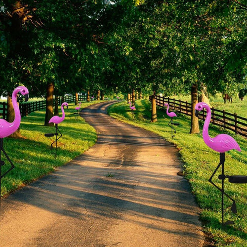 LumenFlamingo – Solar LED Flamingo Licht für den Garten, farbenfrohe Beleuchtung