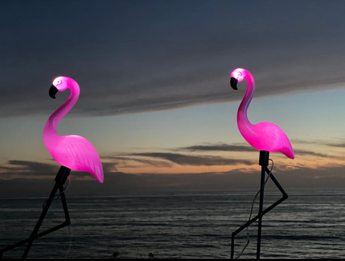 LumenFlamingo – Solar LED Flamingo Licht für den Garten, farbenfrohe Beleuchtung