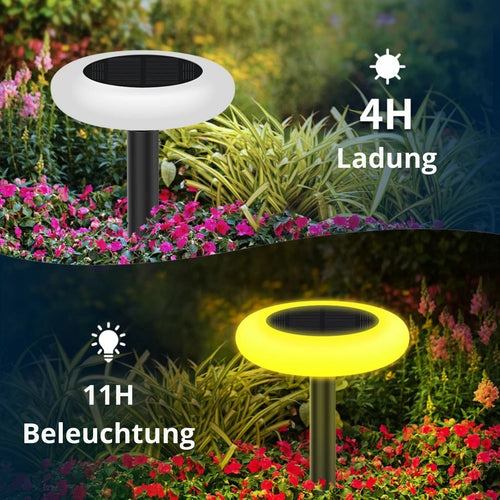 GlowLuxe - Hochwertige Solar Gartenleuchten mit Erdspieß im 6er Set für stilvolle Außenbereiche