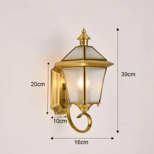 BrassLume - Retro LED Wandleuchte im Messing-Look für Außenbereiche