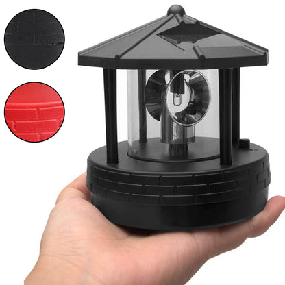 LumeWave - Solar LED Leuchtturm Lampe mit 360-Grad Rotation für Garten und Terrasse