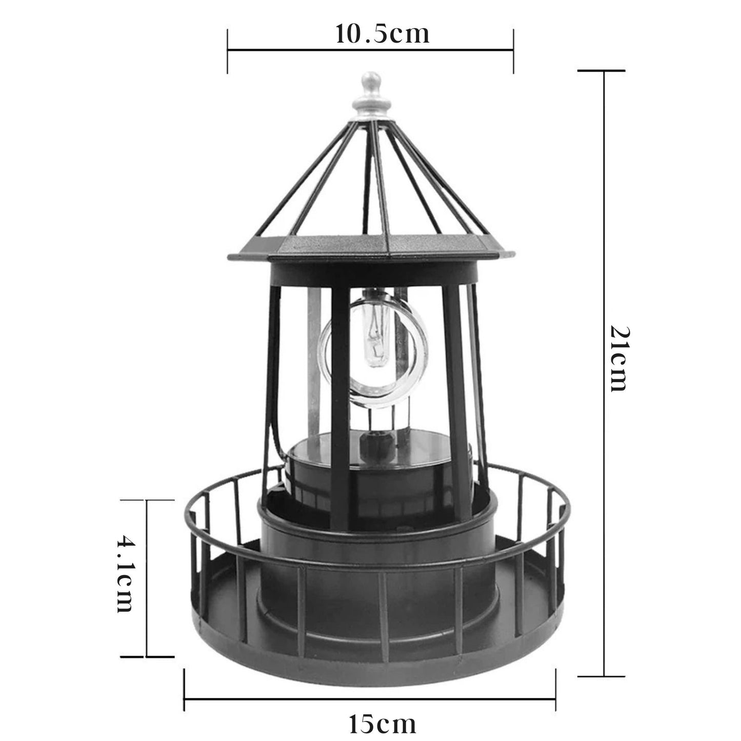 TideLumen - Solarbetriebene LED Leuchtturm-Wandleuchte für den Außenbereich