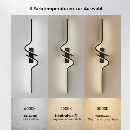 ZenGlow - Moderne LED Wandleuchte Schwarz für Innenräume