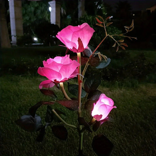 LumiRose – Elegante Solar LED Gartenbeleuchtung im Rosen-Design (2er Set)