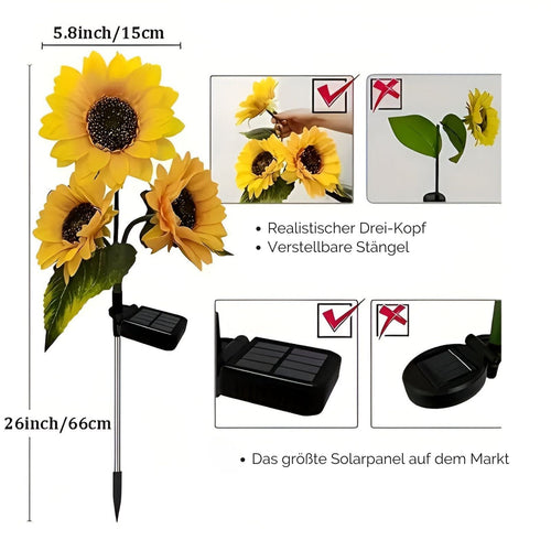 LumiBloom - Solarbetriebene LED Gartenleuchte im Blumen-Design, wasserdicht