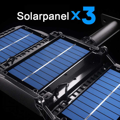 TriLumen - 3-Kopf Solarbetriebene LED Außenleuchte für helles und gleichmäßiges Licht
