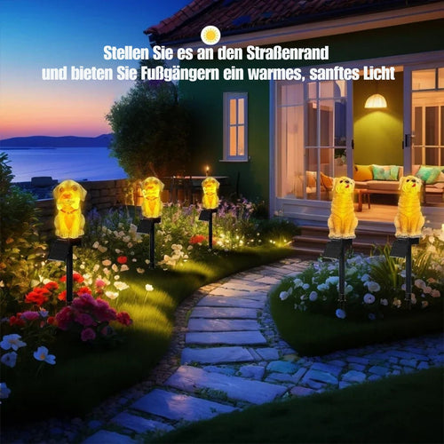 LumiPet - Solarbetriebene LED Tiergartenlampe für Außenbereich mit Charme