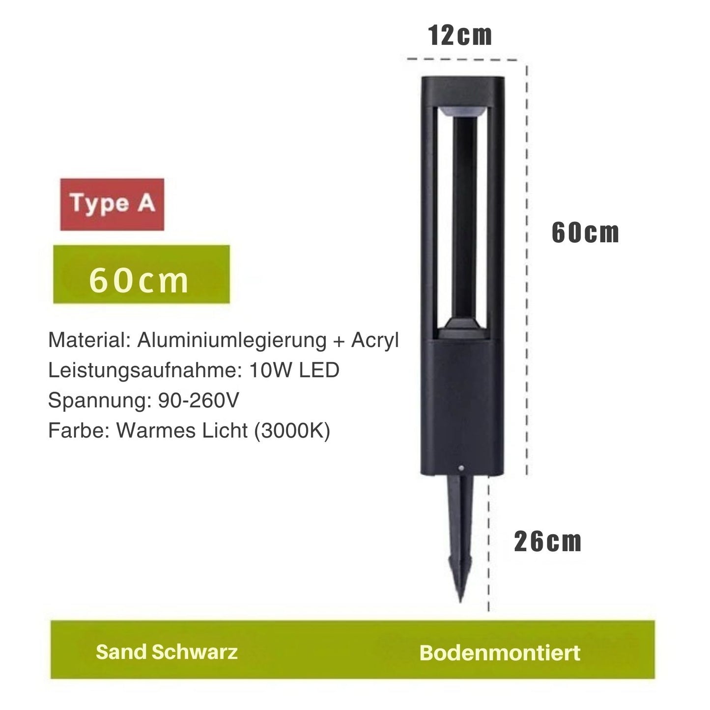 LumiKraft - LED Gartenlicht mit 750 Lumen, IP65 Wetterfest, Energieeffizient, Warm- und Kaltlicht Optionen