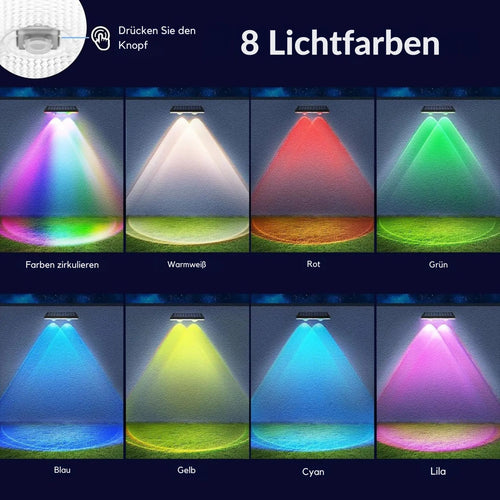 FlareGlow - RGB und Warmweiß Solarbetriebene LED-Zaunlichter für den Außenbereich