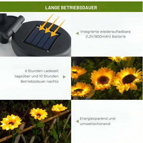 LumiBloom - Solarbetriebene LED Gartenleuchte im Blumen-Design, wasserdicht