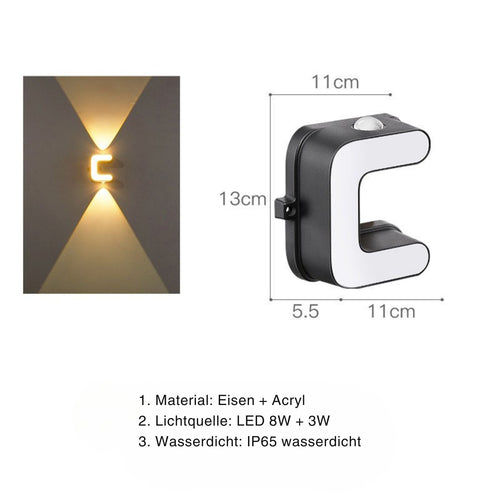 LumenLetter - Beleuchtete Außenbuchstaben Wandlampe für stilvolle Dekoration