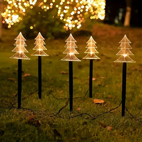 LumenFrost - 5er Set Solar Winterwegleuchten für Garten und Außenbereiche