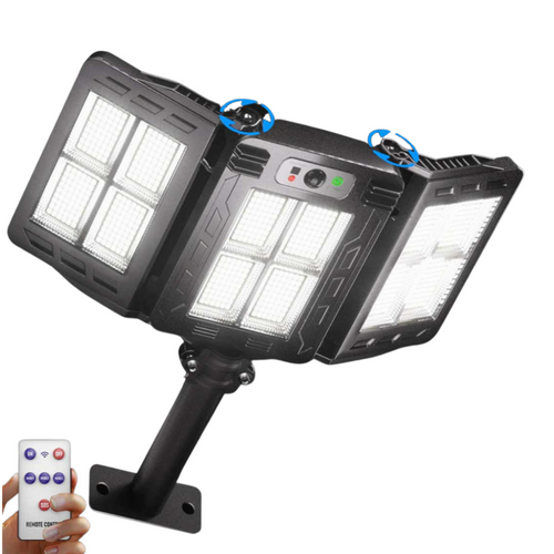 TriLumen - 3-Kopf Solarbetriebene LED Außenleuchte für helles und gleichmäßiges Licht