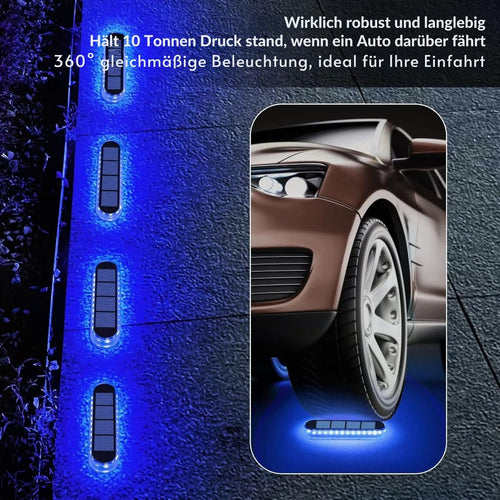 LumenDeck - Solarbetriebene LED Deckleuchte für Außen, wasserdicht, 30 LEDs für Terrasse und Geländer