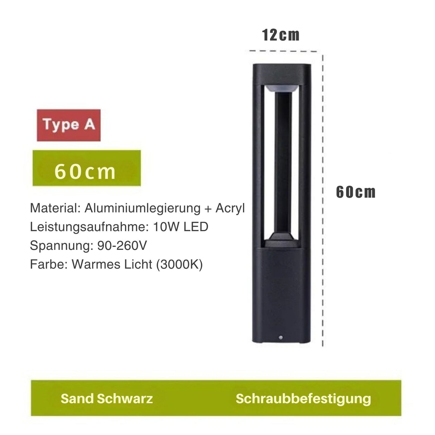 LumiKraft - LED Gartenlicht mit 750 Lumen, IP65 Wetterfest, Energieeffizient, Warm- und Kaltlicht Optionen