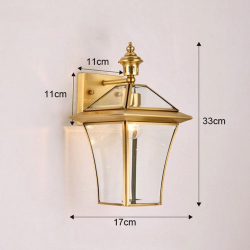 BrassLume - Retro LED Wandleuchte im Messing-Look für Außenbereiche